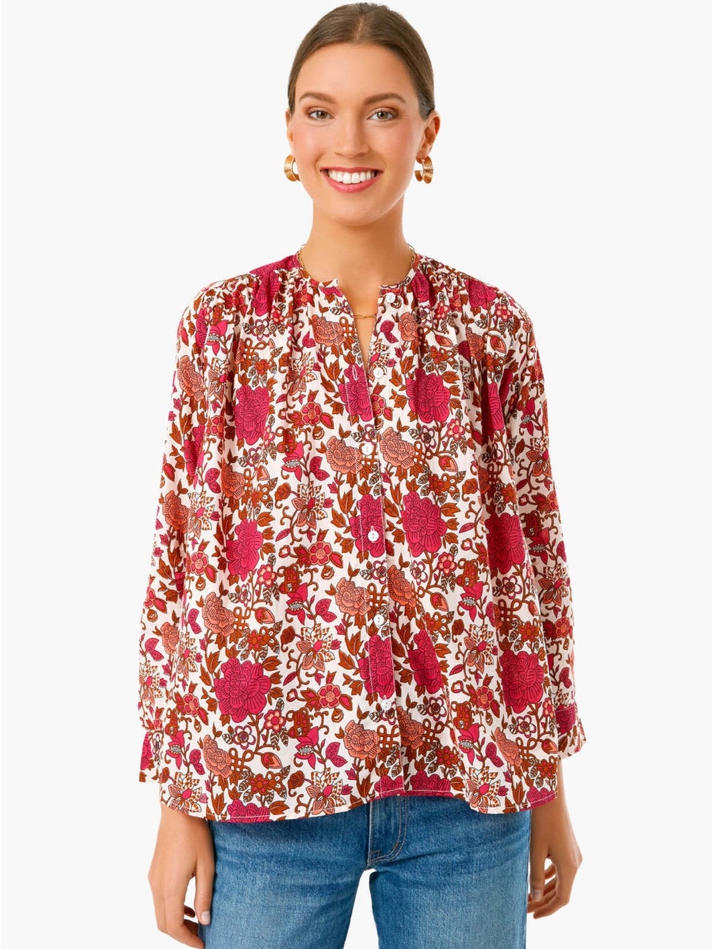 Mille Florian Top in Pondicherry Floral Button Up Top Size S